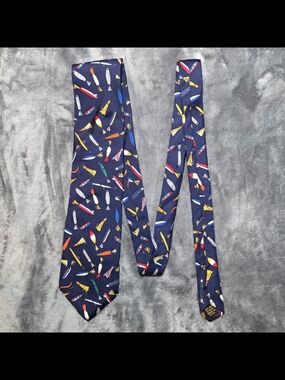Vintage Navy Blue 100% Silk Necktie by Alynn Neckwear